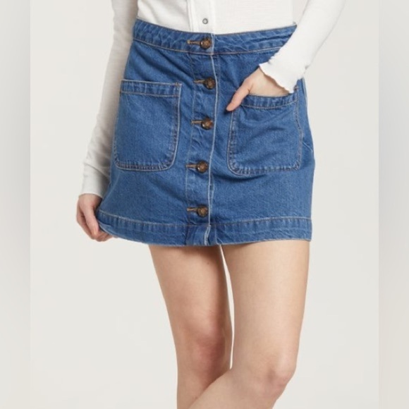 Free People Women’s Dark Don't Get Me Wrong Denim Skirt Size 29 - Picture 1 of 17